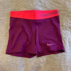 Purple NikePro dri-fit shorts